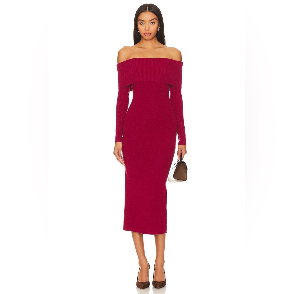 LINE & DOT Heartstruck Midi Dress Raspberry